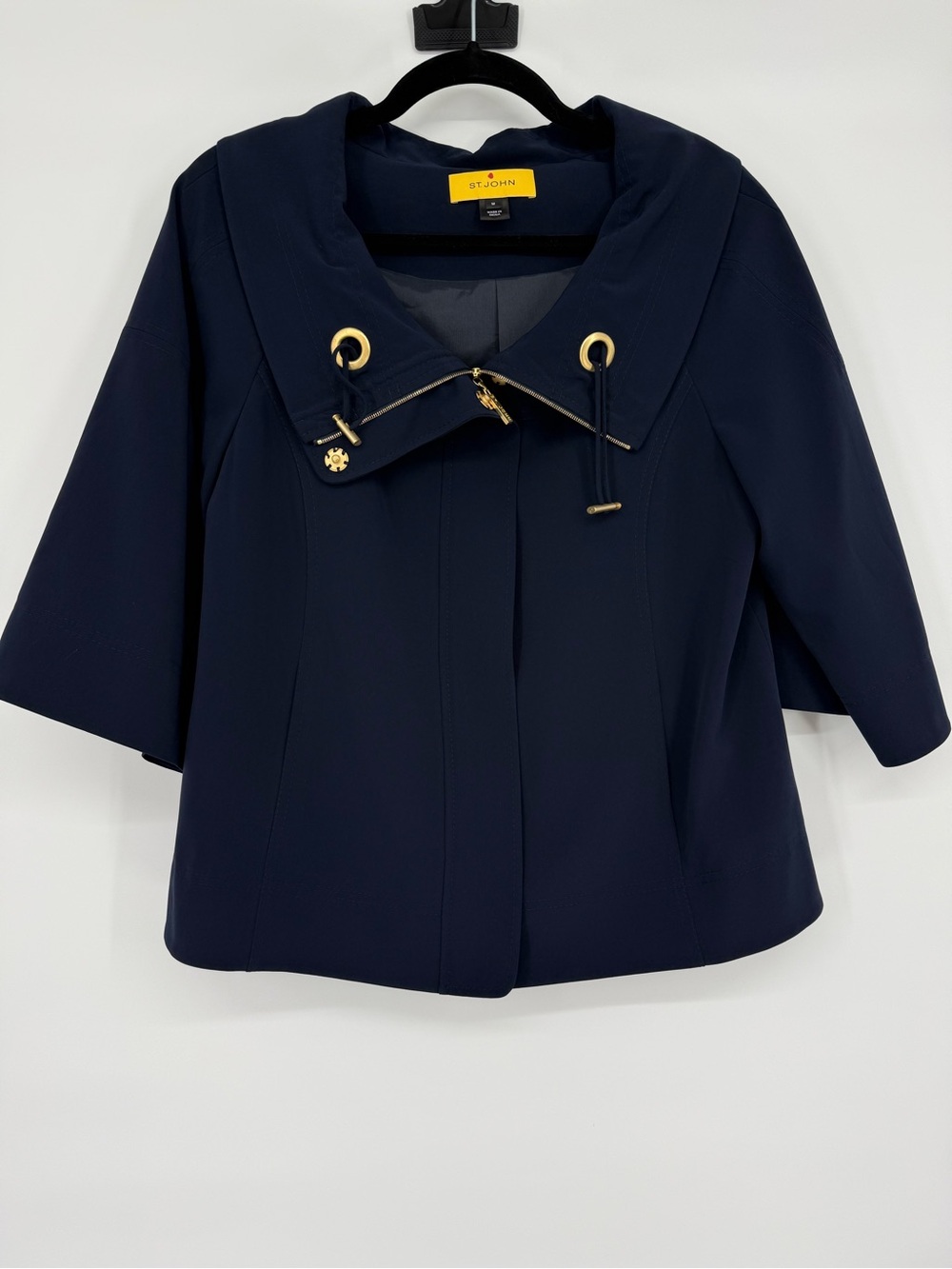 St. John Sport Zip Front Jacket Cape Cod Designer Luxury Career Travel Medium